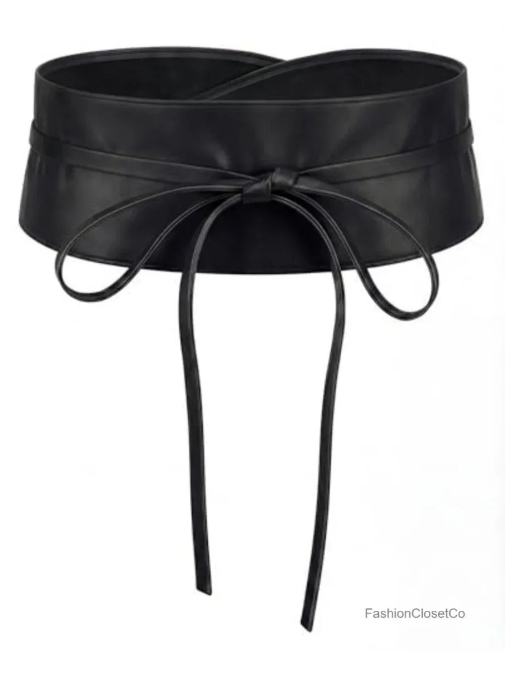 Women's Obi Belt Faux Leather Self-Tie Wide Sash Waist Cincher